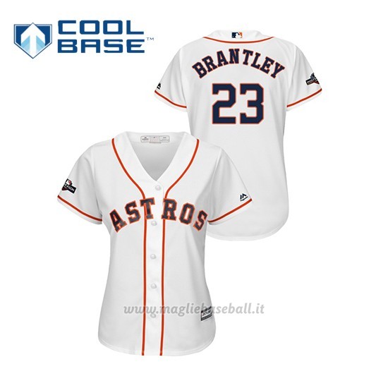 Maglia Baseball Donna Houston Astros 23 Michael Brantley 2019 Postseason Cool Base Bianco